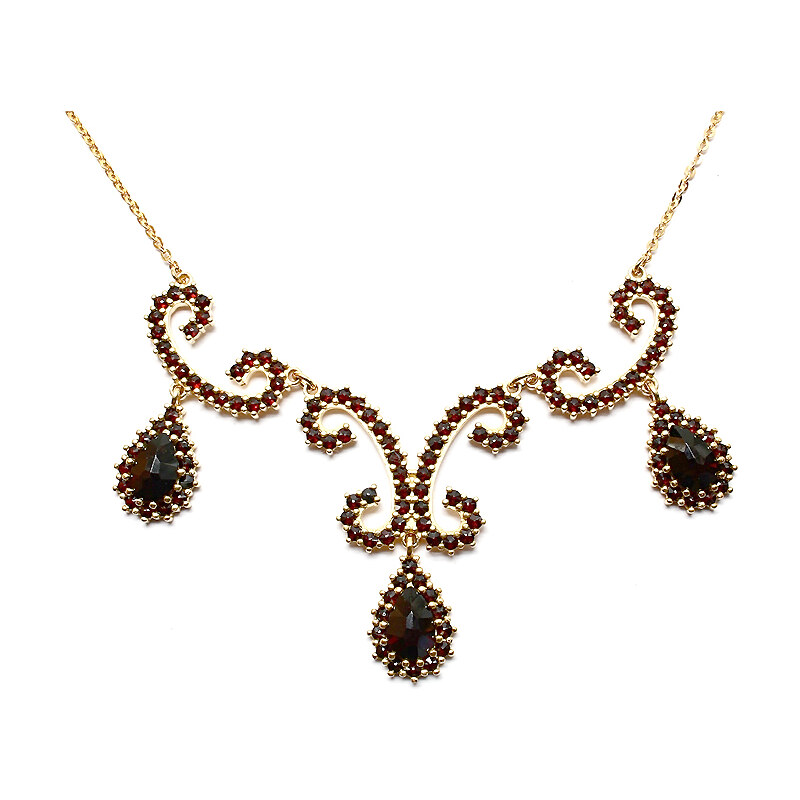 Bohemia Garnet Zlatý granátový náhrdelník - 128 (Au585)