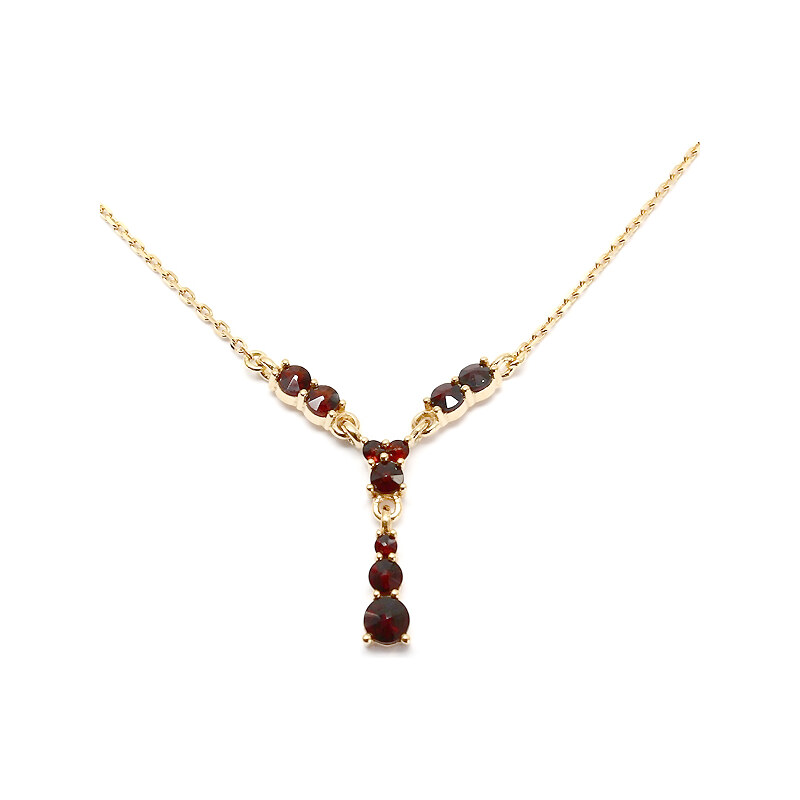 Bohemia Garnet Zlatý granátový náhrdelník - 033 (Au750)