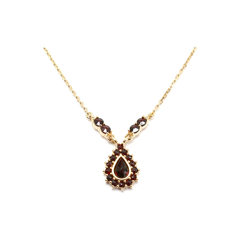 Bohemia Garnet Zlatý granátový náhrdelník - 053 (Au750)