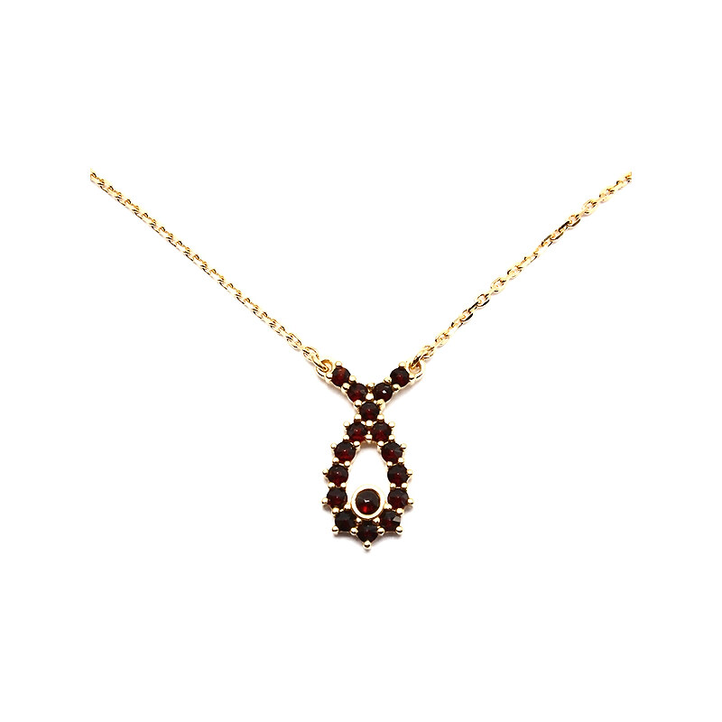 Bohemia Garnet Zlatý granátový náhrdelník - 057 (Au750)