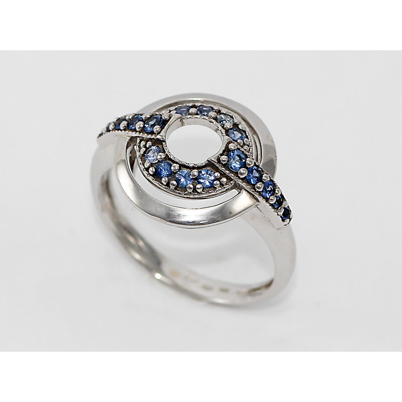 Bohemia Brilliant Zlatý prsten s modrými safíry - 124 (Au585) vel. 50