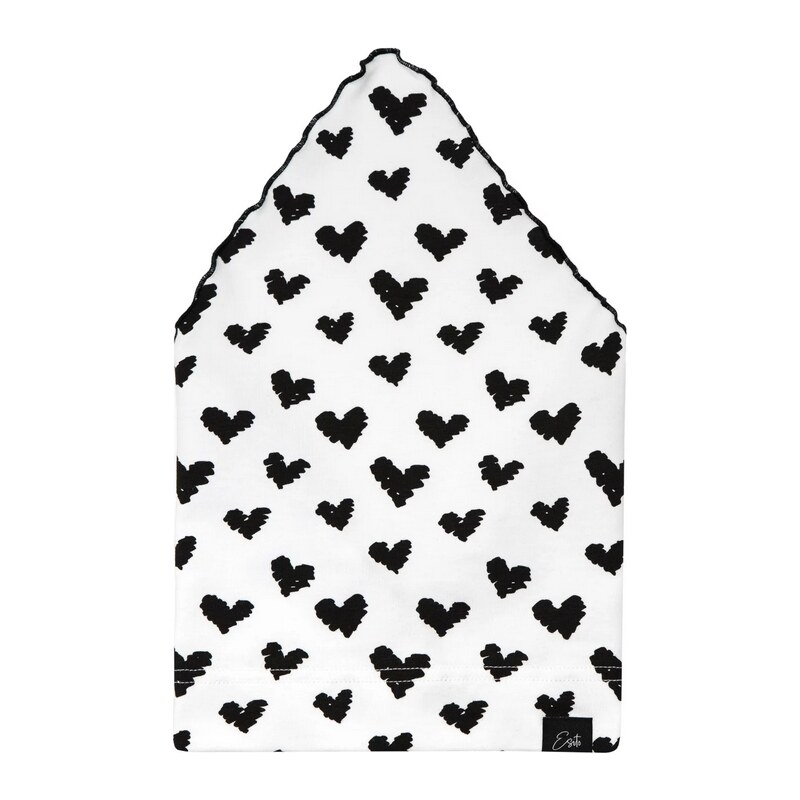 Esito Dětský šátek na hlavu Black heart bílá