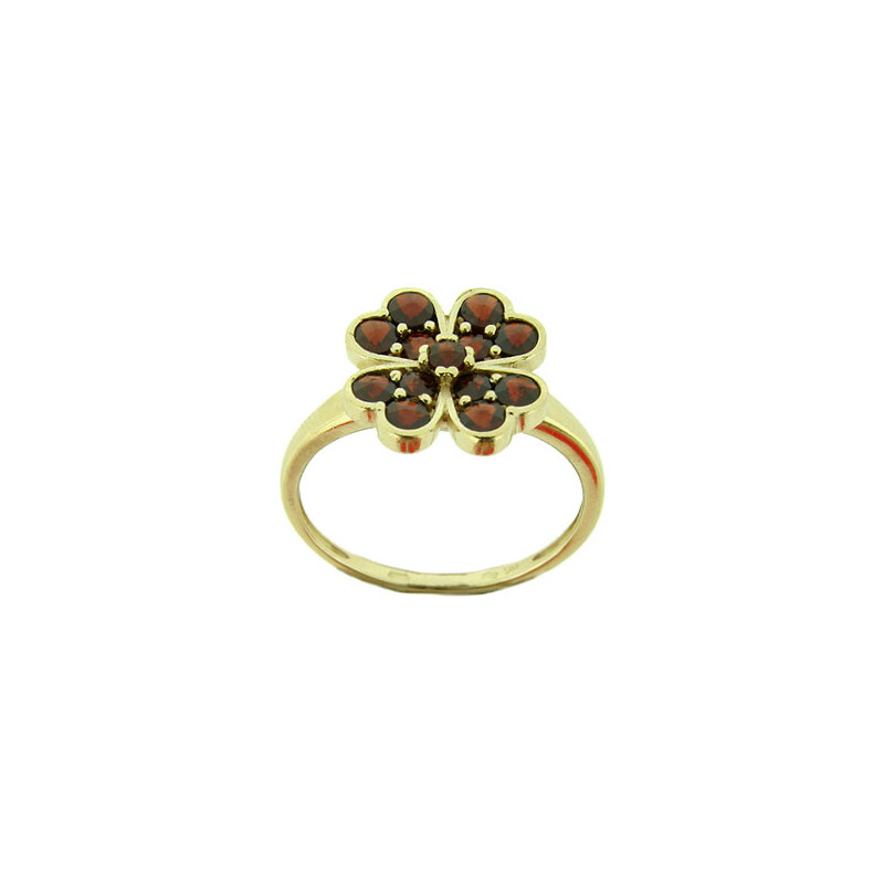 Bohemia Garnet Zlatý granátový prsten - 405I, (Au585) vel. 51