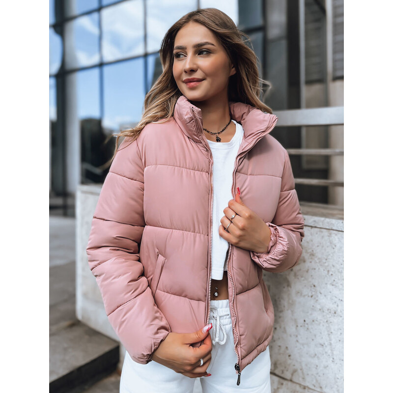 BASIC Růžová dámská krátká prošívaná bunda LAROSE TY3768