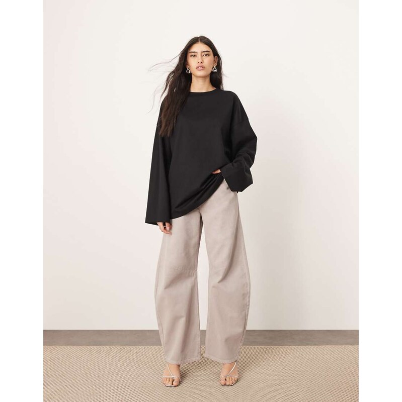 ARRANGE Sydney denim barrel leg jean in dove grey 104620115