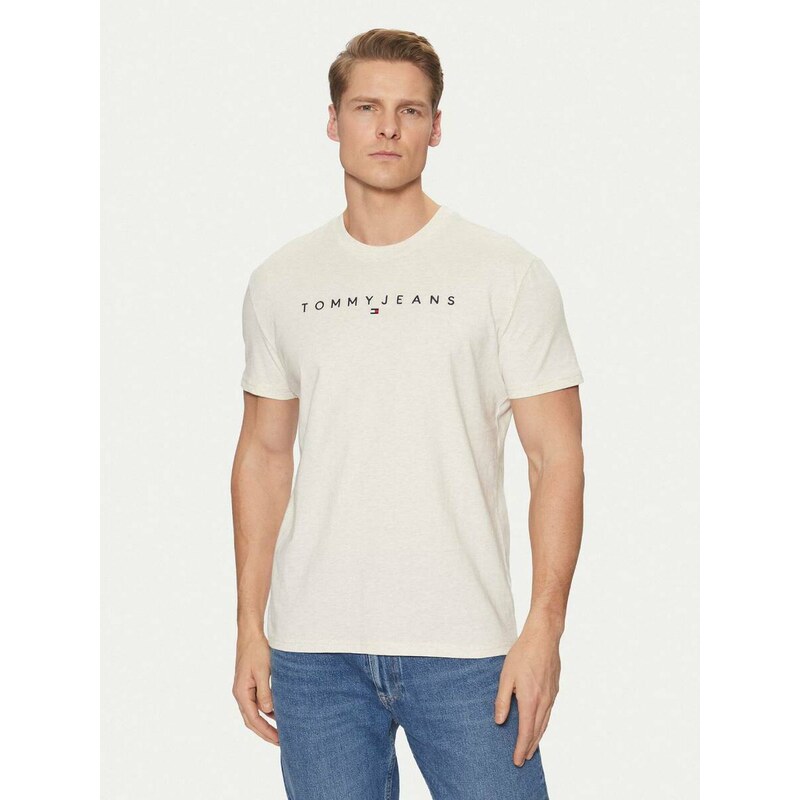 Tommy Jeans pánské krémové tričko
