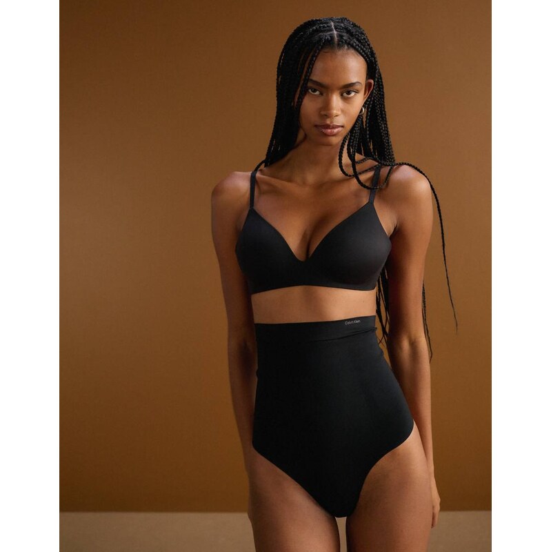 Calvin Klein Shapewear extra firm secure sculpt thong in black