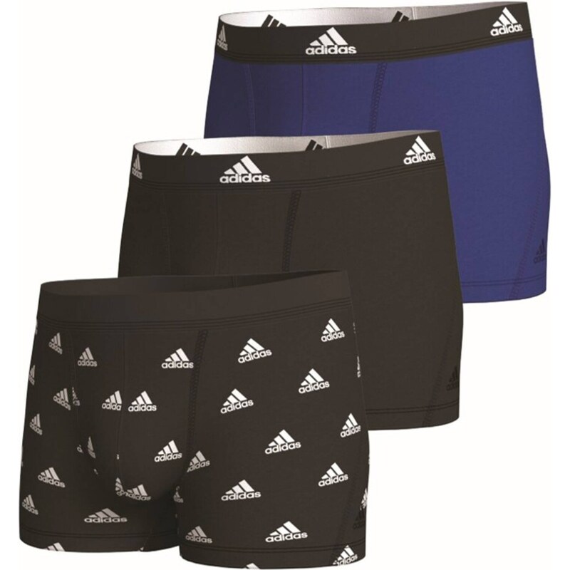 Adidas Sada 3 klasických boxerek Active Flex černá+modrá S