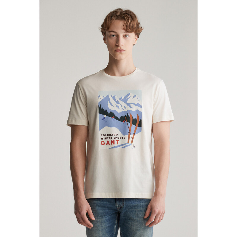 TRIČKO GANT SEASONAL GRAPHIC T-SHIRT CREAM