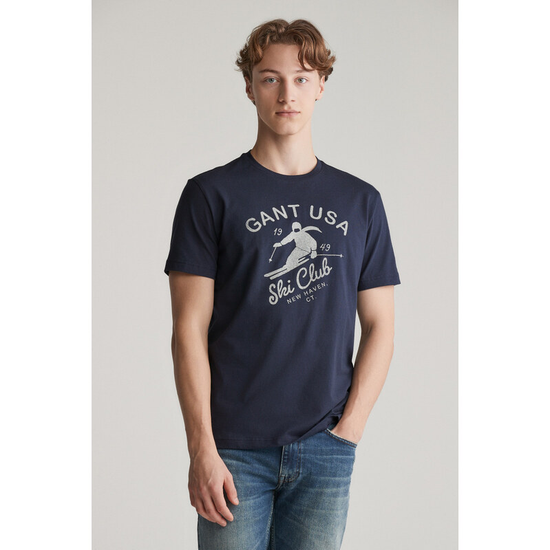 TRIČKO GANT SEASONAL GRAPHIC T-SHIRT EVENING BLUE