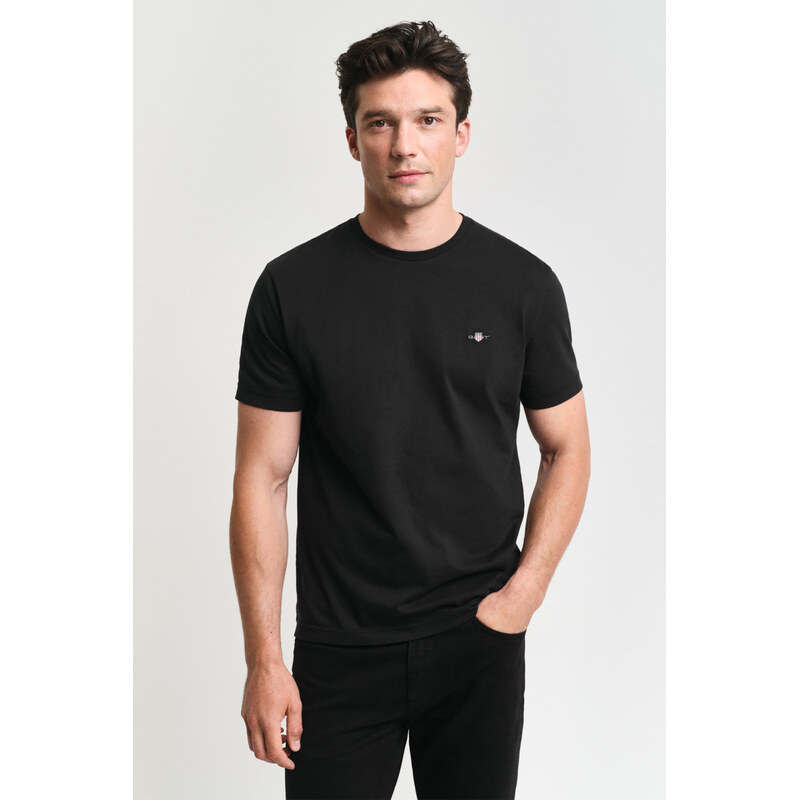 TRIČKO GANT REG SHIELD SS T-SHIRT BLACK