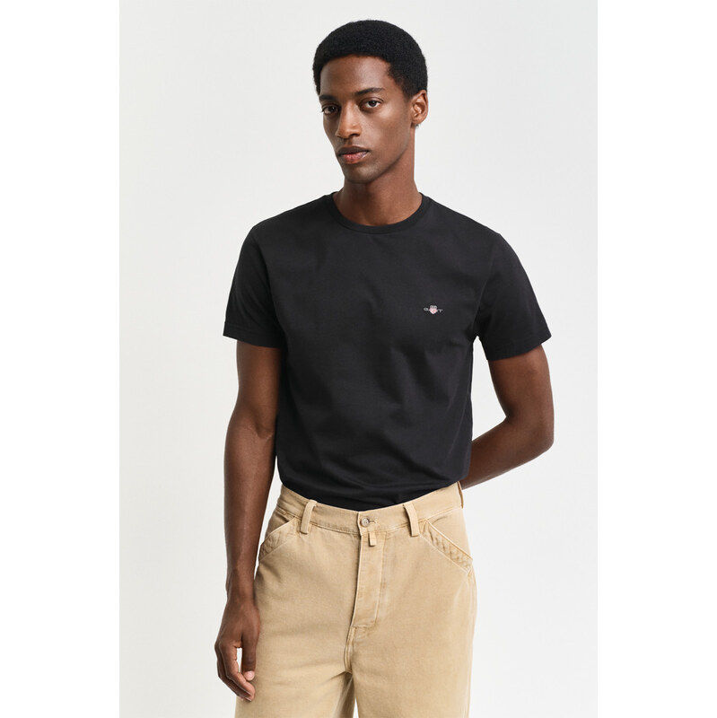 TRIČKO GANT SLIM SHIELD SS T-SHIRT BLACK