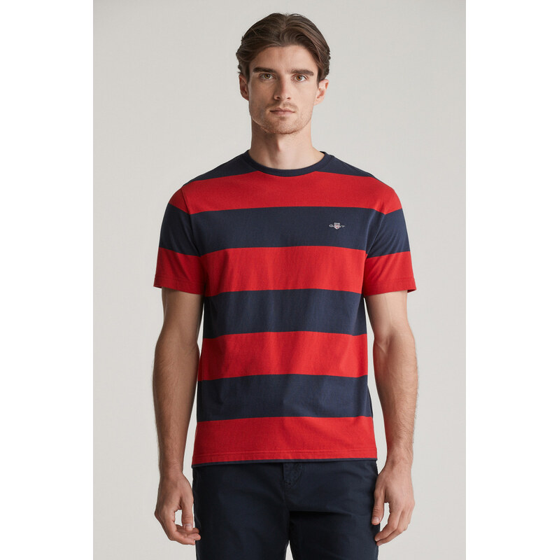 TRIČKO GANT BAR STRIPE SS T-SHIRT RUBY RED