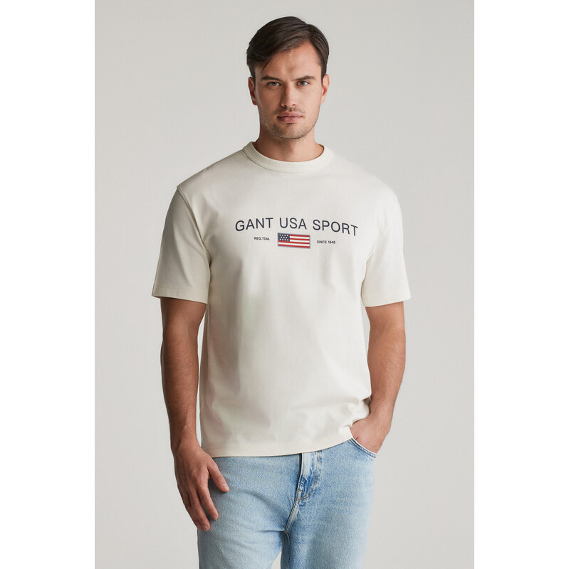TRIČKO GANT GRAPHIC T-SHIRT CREAM