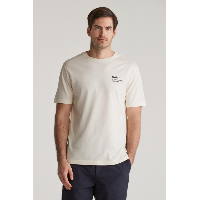 TRIČKO GANT SMALL GRAPHIC SS TSHIRT CREAM