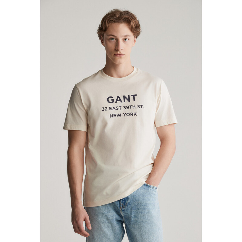 TRIČKO GANT GRAPHIC PRINTED TSHIRT CREAM