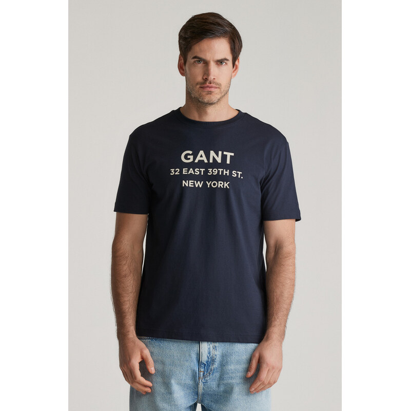 TRIČKO GANT GRAPHIC PRINTED TSHIRT EVENING BLUE