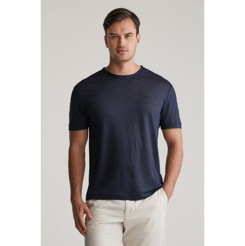 TRIČKO GANT LINEN SS TSHIRT EVENING BLUE