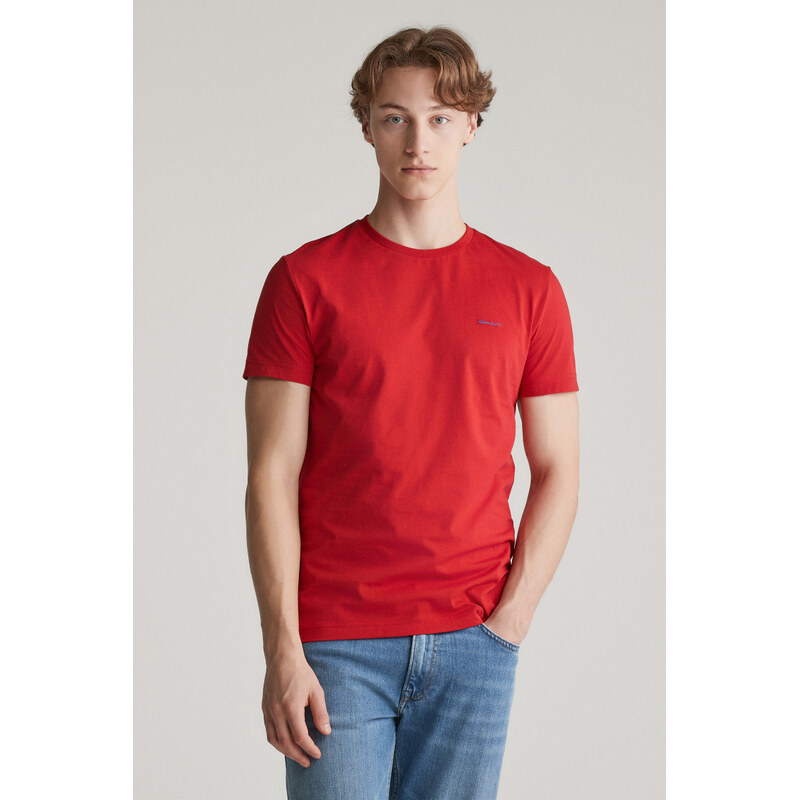 TRIČKO GANT CONTRAST LOGO SS T-SHIRT RUBY RED