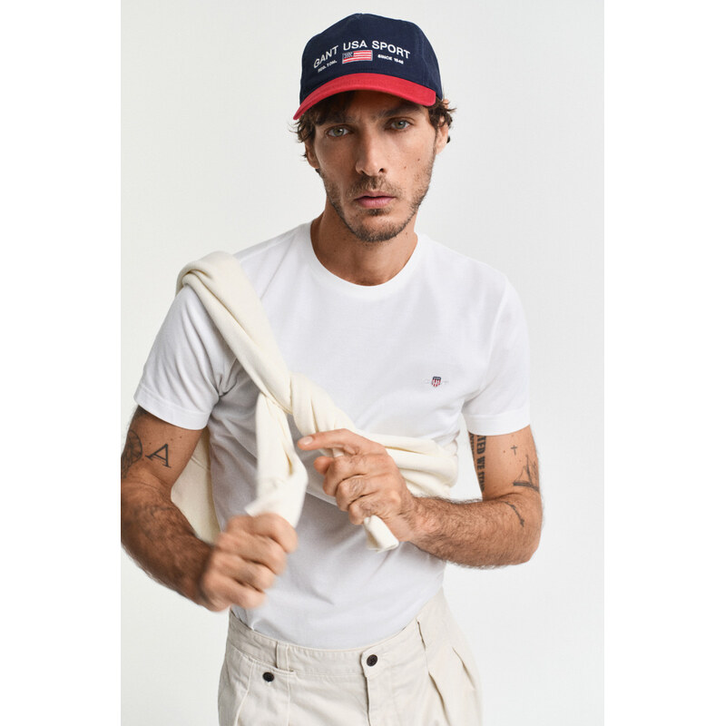 TRIČKO GANT SLIM PIQUE SS T-SHIRT EGGSHELL