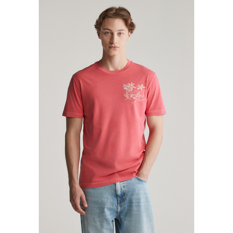 TRIČKO GANT SUNFADED PRINTED TSHIRT WATERMELON RED
