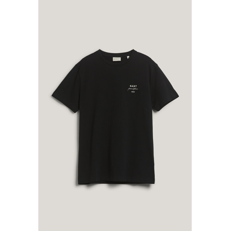 TRIČKO GANT LOGO SCRIPT PIQUE SS TSHIRT BLACK