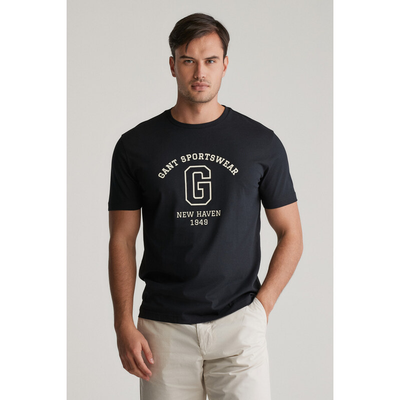 TRIČKO GANT GRAPHIC SS TSHIRT BLACK
