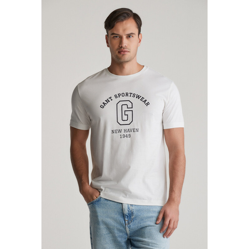 TRIČKO GANT GRAPHIC SS TSHIRT EGGSHELL