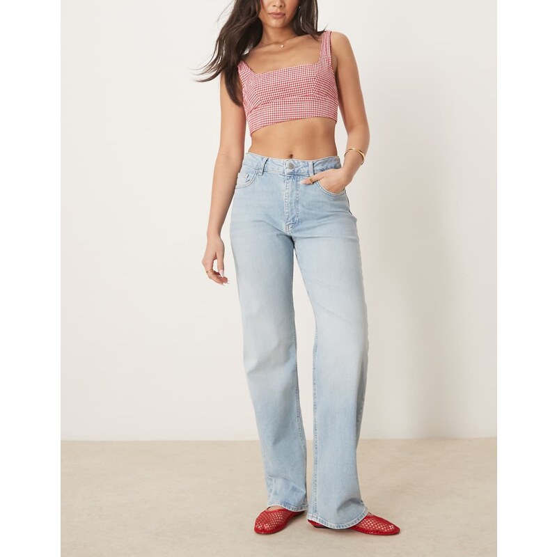 AWARE straight relaxed fit jeans in light blue wash 104655682