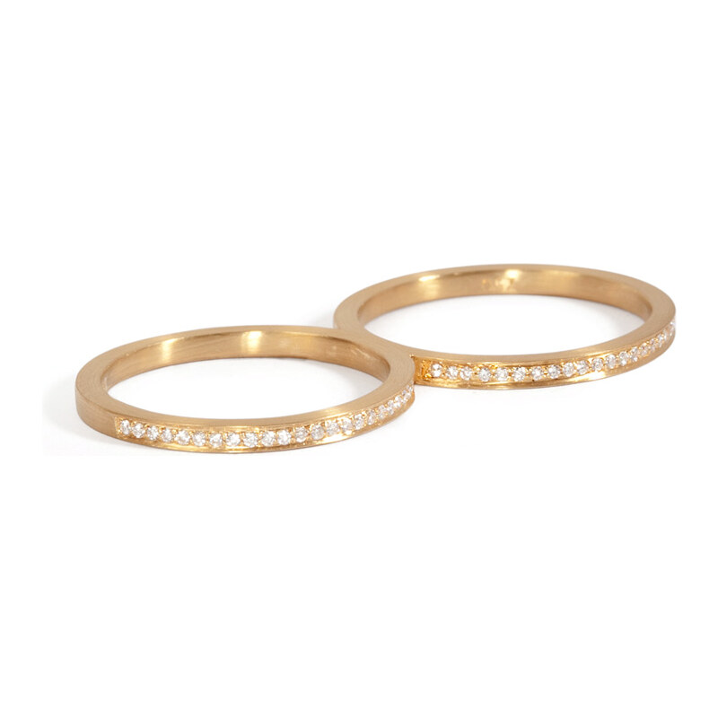 Sophie Bille Brahe Gold/Diamond Rue de Diamant Double Ring