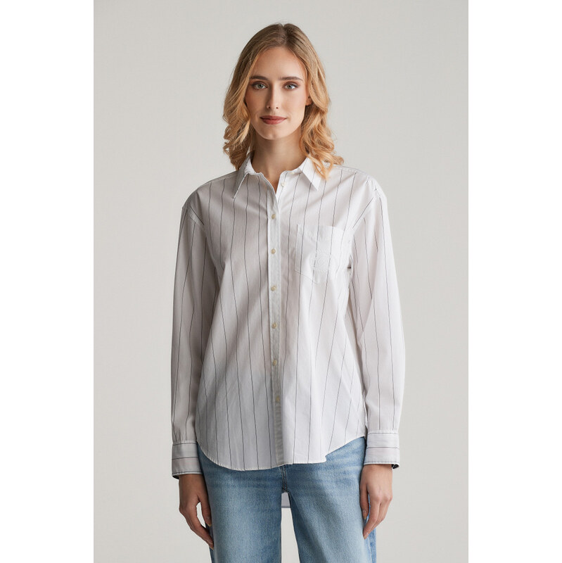 KOŠILE GANT REL STRIPED CONTRAST SHIRT EVENING BLUE