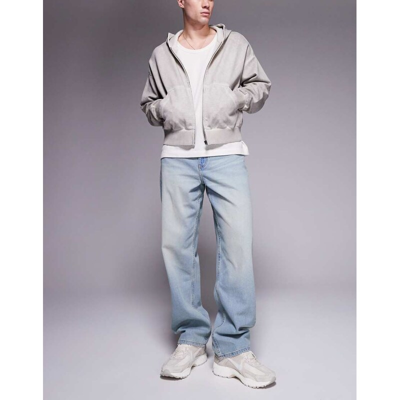 ASOS DESIGN baggy jeans in light wash blue