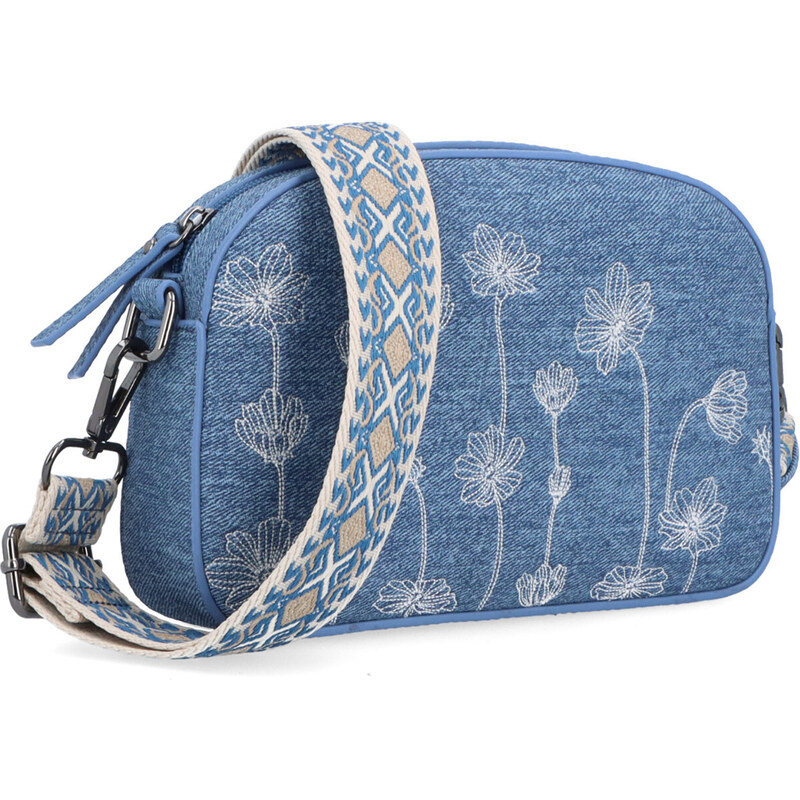 Kabelka ze syntetické kůže crossbody Indee modrá 6338 M 106555061