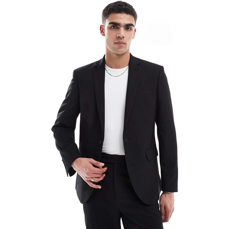 ASOS DESIGN slim suit jacket in black twill