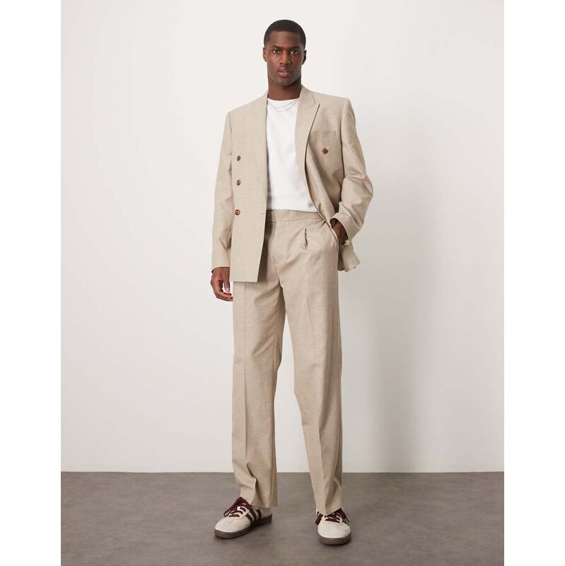 ASOS DESIGN straight leg suit trousers with elasticated waist in