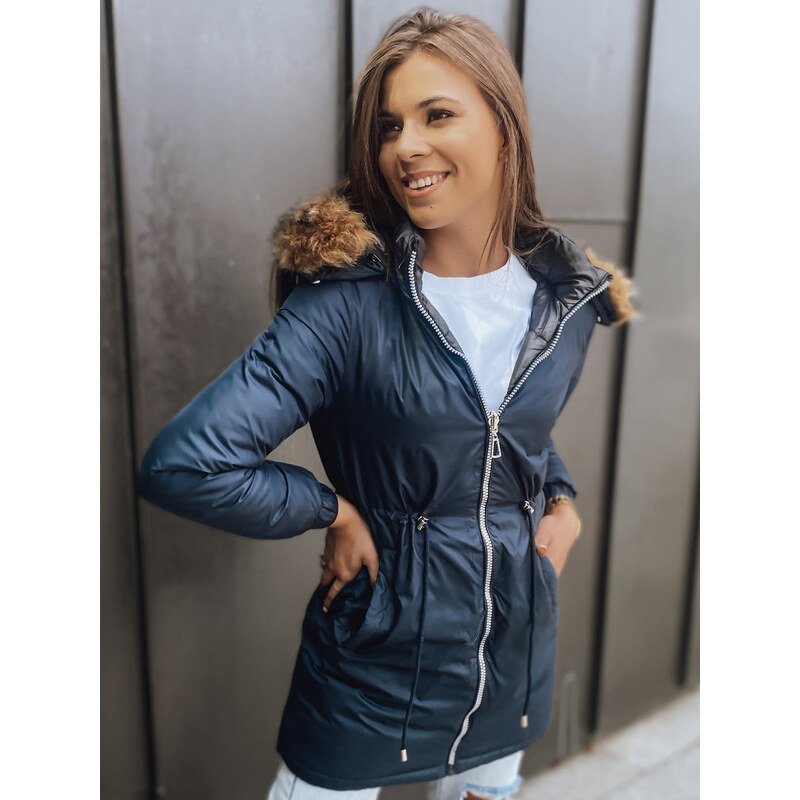 BASIC Tmavě modro-černá oboustranná zimní bunda SANAH Černá 74564870