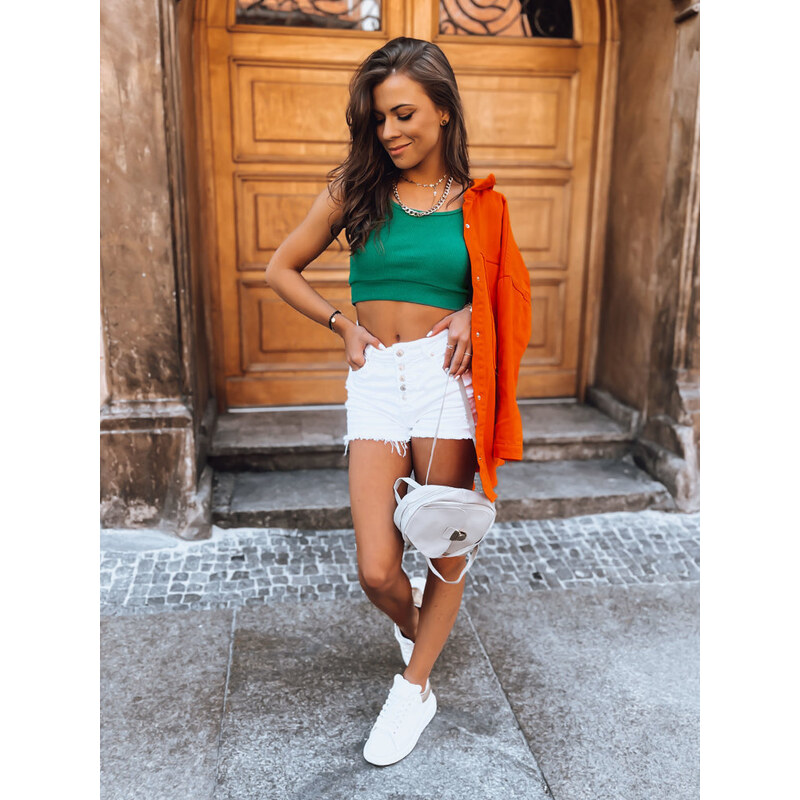 BASIC Zelený žebrovaný crop top MY DARLING RY2173z