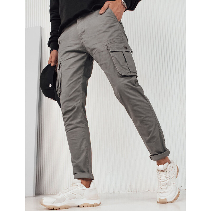 BASIC Šedé cargo kalhoty UX4255
