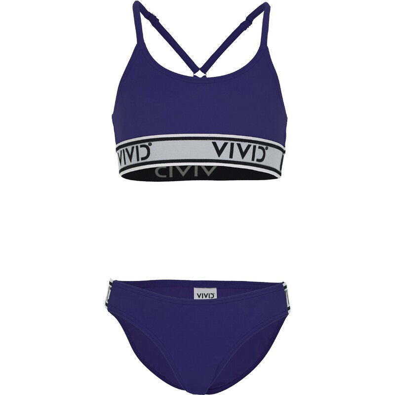 VIVID Bikiny tmavě modrá / světle šedá / černá