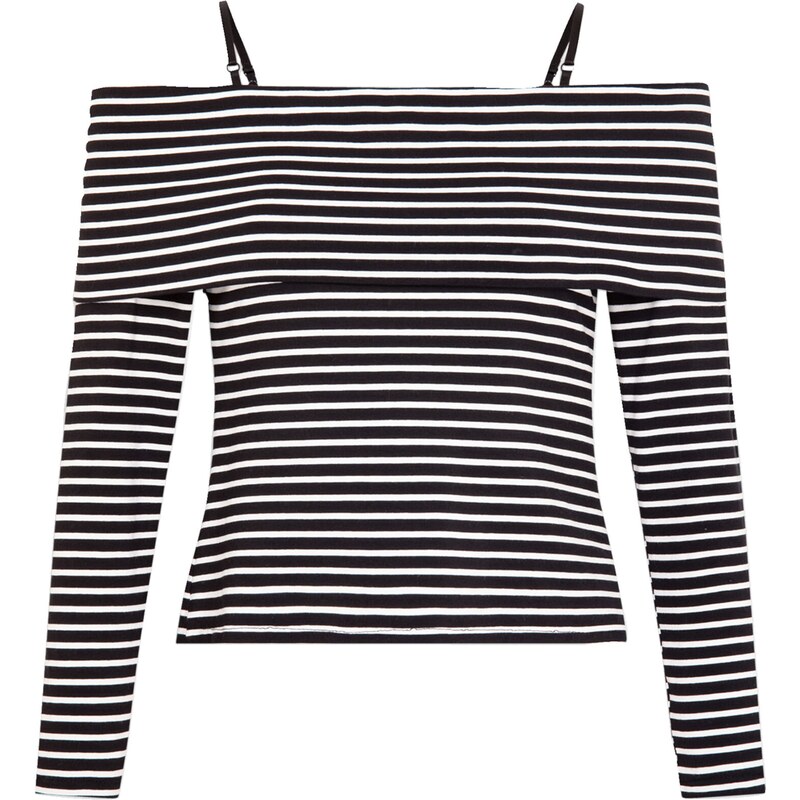Morgan Tričko černá / offwhite