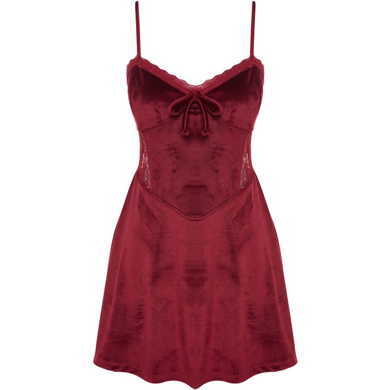 Trendyol Negližé Nighty burgundská červeň 105442664