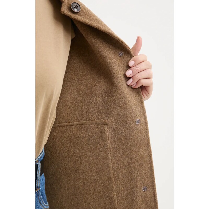 Vlněná bunda Sessun béžová barva, přechodná, oversize, 25212001