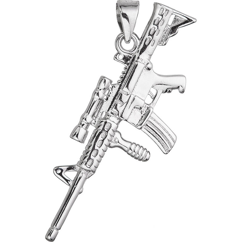 Stříbrný přívěsek samopal 64056