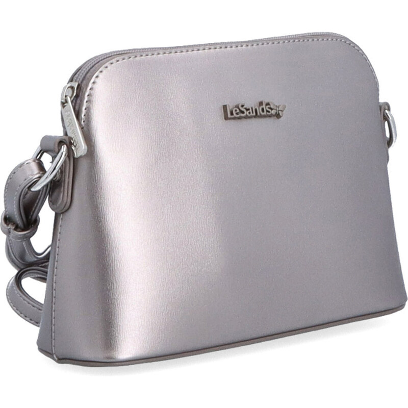 Kabelka ze syntetické kůže crossbody Le Sands stříbrná 7710 STR 106555029
