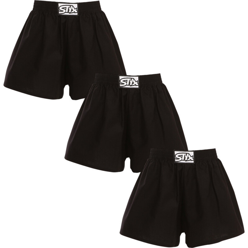 3PACK dětské trenky Styx klasická guma černé (3J0960) 6-8 104709021