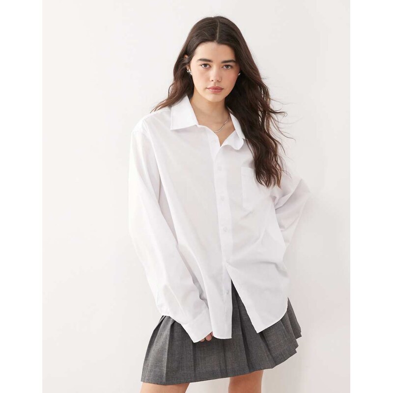 COLLUSION oversized shirt in white