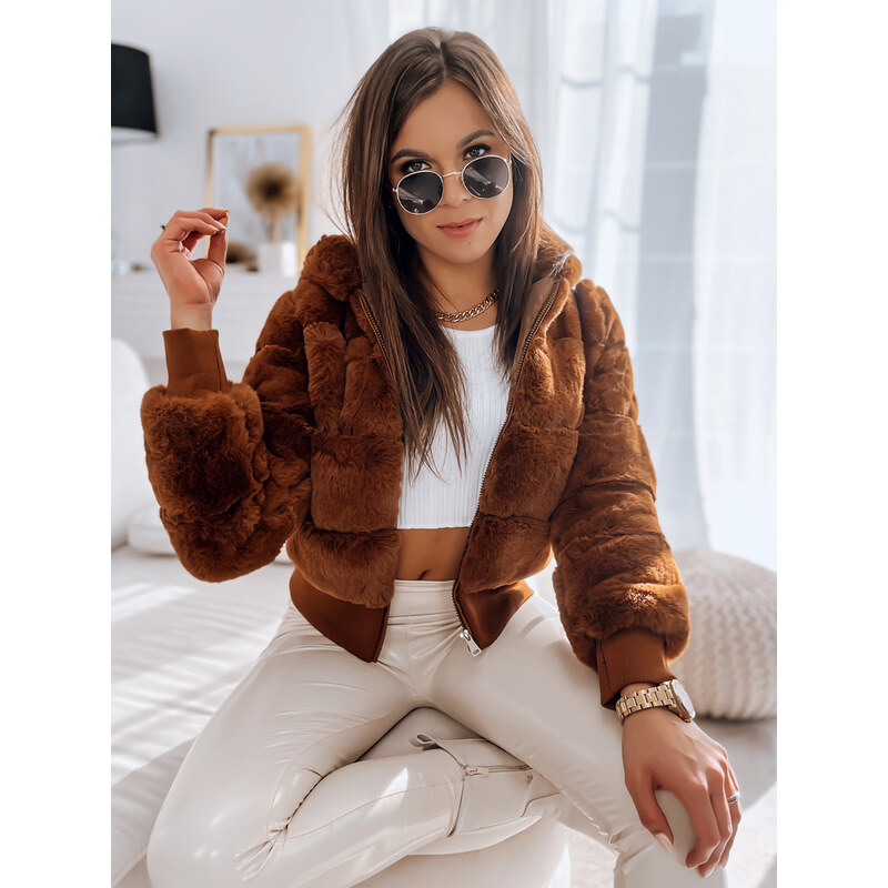 BASIC Karamelově hnědý kožíšek FERNANDA Hnědá 74940690