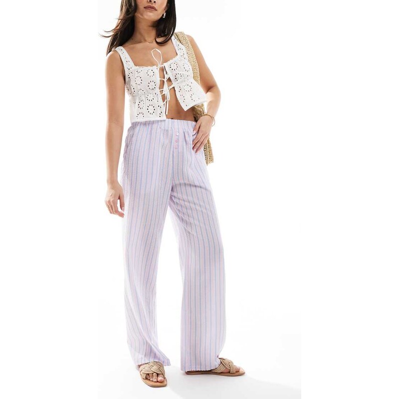 The Frolic exclusive boxer waistband wide leg textured beach trousers 105119160