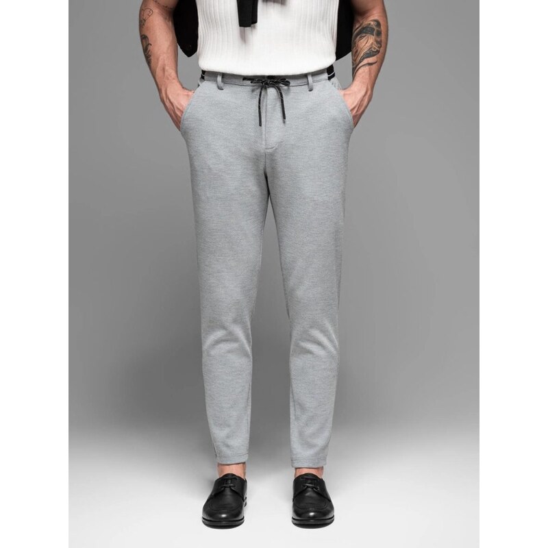 Ombre Clothing Trendy šedé tepláky s pružným pasem V1 PACP-0116