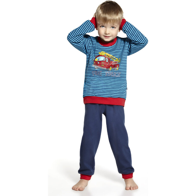Chlapecké pyžamo Cornette "Fire Truck" YOUNG, červená - modrá